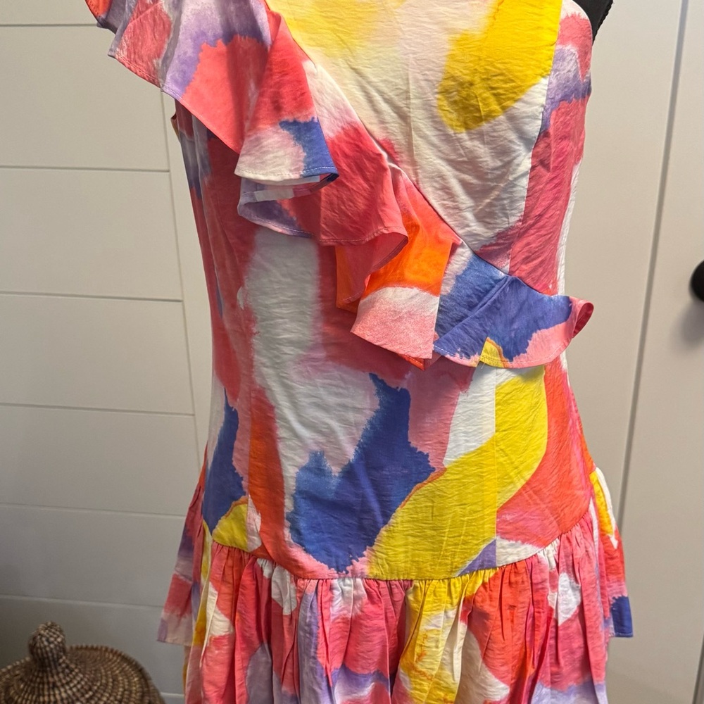 French Connection Isadora Faron One Shoulder Ruffle Dress